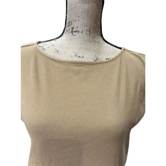 Banana Republic Women's XL Beige Sleeveless Crew Neck Tank Top - Picture 2 of 7